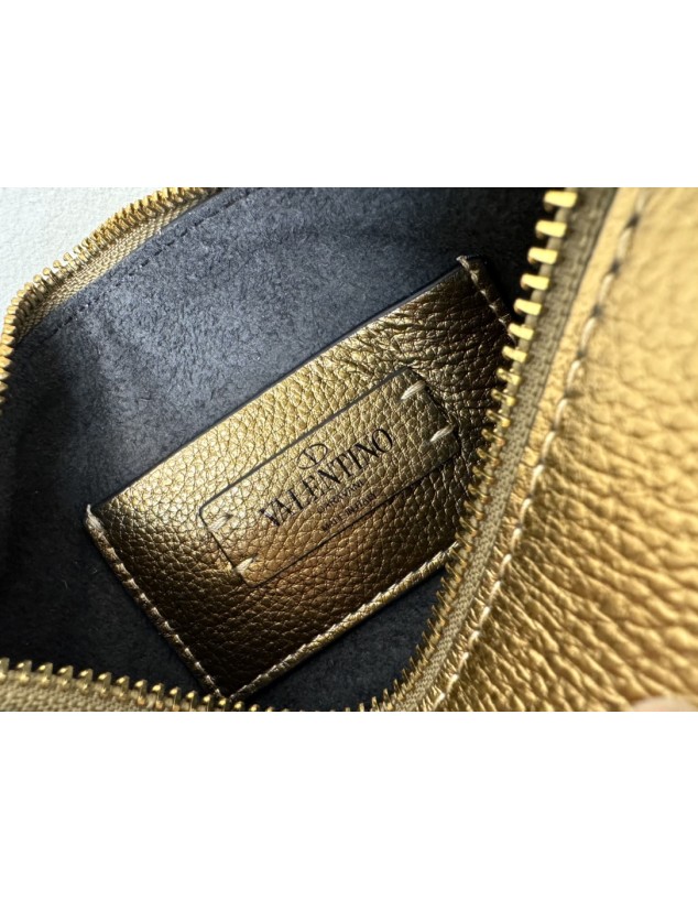 Borsa Piccola A Tracolla Rockstud In Vitello Laminato VALENTINO