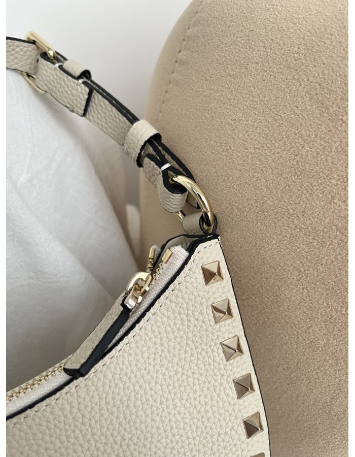 Mini Borsa Hobo Rockstud In Vitello Granato VALENTINO