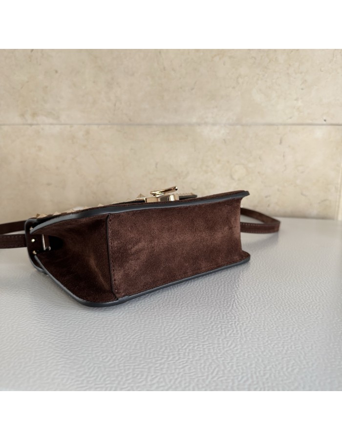 Borsa Piccola A Tracolla Rockstud In Suede VALENTINO