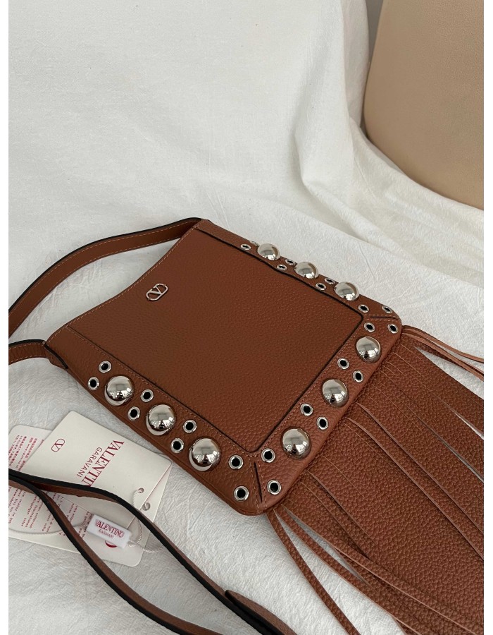 Borsa A Spalla Piccola  Nellcôte In Pelle Con Frange VALENTINO