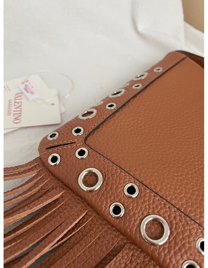 Borsa A Spalla Piccola  Nellcôte In Pelle Con Frange VALENTINO