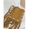 Borsa A Spalla Nellcôte In Suede Con Frange VALENTINO
