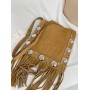 Borsa A Spalla Nellcôte In Suede Con Frange VALENTINO