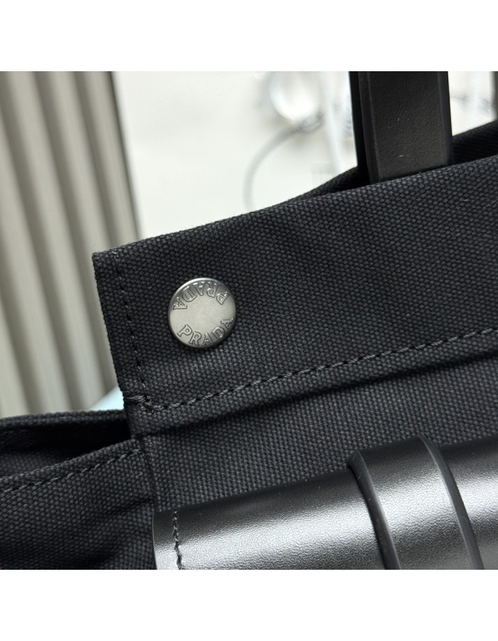 Borsa shopping Prada Route large in canvas e pelle PRADA