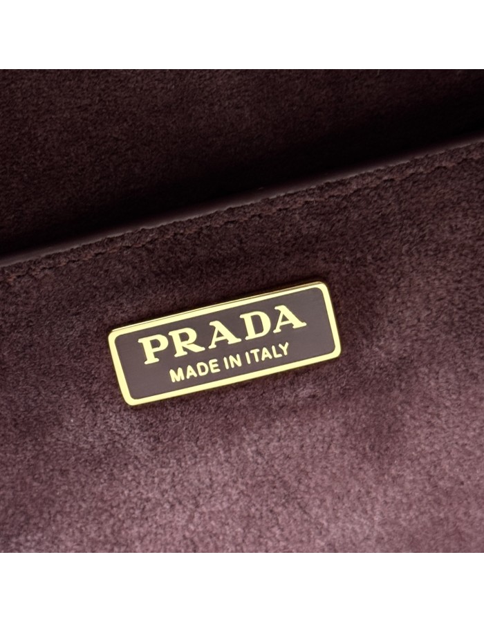Borsa a spalla Prada Explore medium in pelle scamosciata PRADA