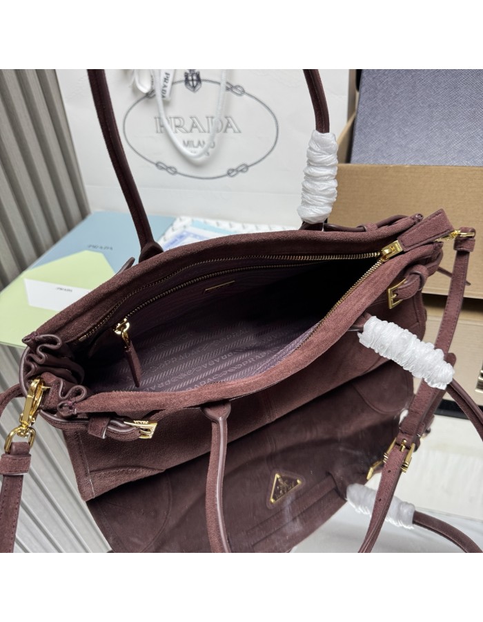 Borsa a mano Prada Bonnie medium in pelle scamosciata PRADA