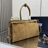 Borsa a mano Prada Bonnie large in pelle scamosciata PRADA