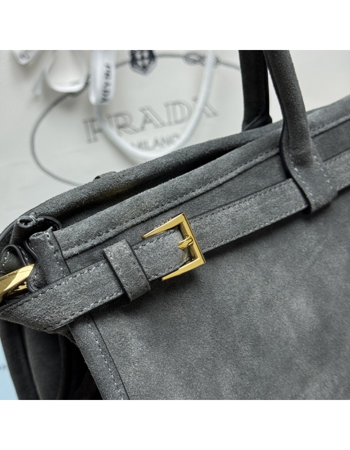 Borsa a mano Prada Bonnie extra large in pelle scamosciata PRADA