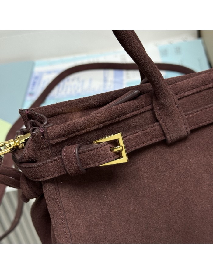 Borsa a mano Prada Bonnie medium in pelle scamosciata PRADA