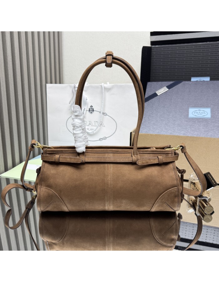 Borsa a mano Prada Bonnie medium in pelle nabuk PRADA